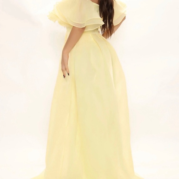 Fashion Nova PETITE Yellow Chiffon Dress - Picture 2 of 3
